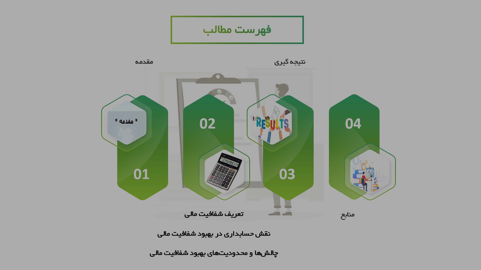 پاورپوینت در مورد نقش حسابداری در بهبود شفافیت مالی